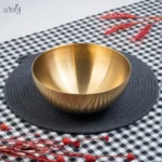 کاسه سرو استیل طلایی 20 سانت (یک عددی)