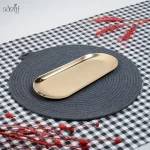سینی استیل طلایی بیضی23/9سانت(یک عددی)
