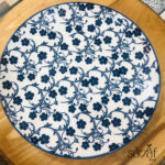 زیر دستی گرد سرامیکی 22 طرح گل آبی دنی هوم (یک عددی)