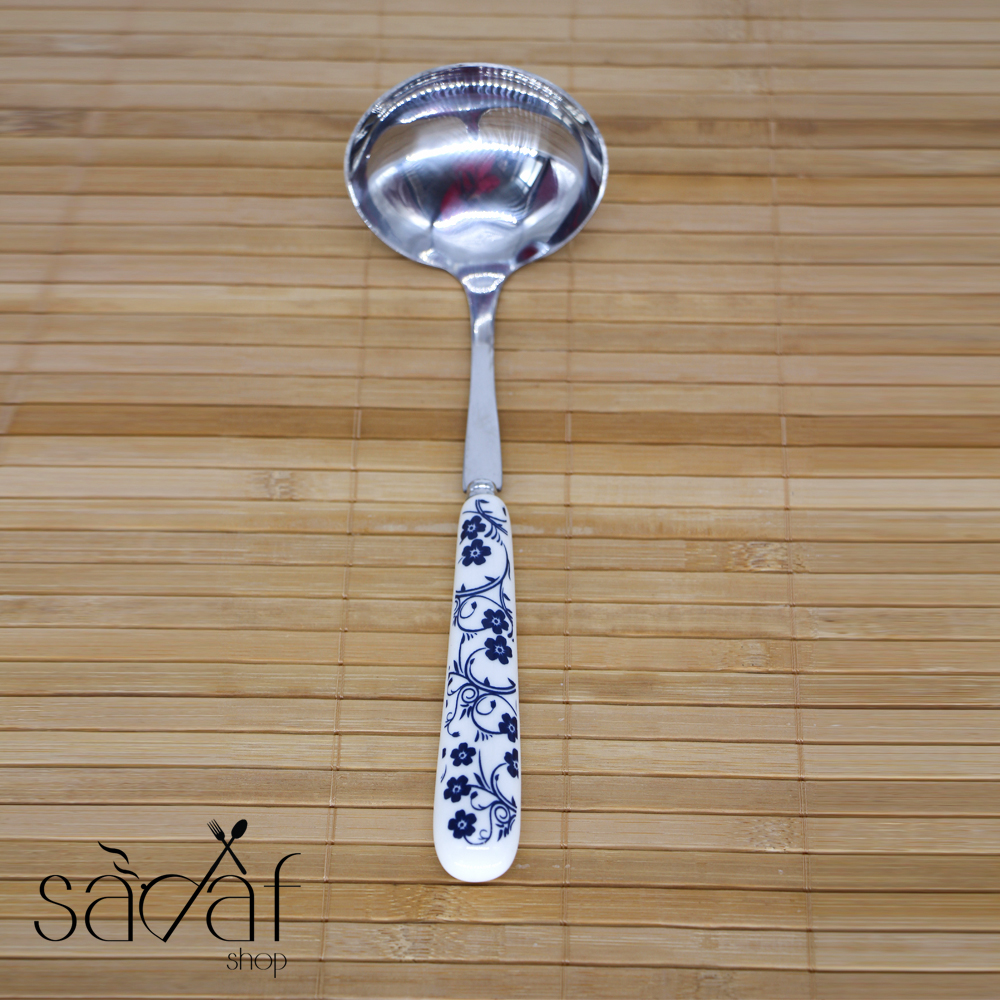 Untitled-1 ملاقه دسته سرامیکی طرح گل آبی دنی هوم (یک عددی) - تصویر 1