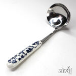 ملاقه دسته سرامیکی طرح گل آبی دنی هوم (یک عددی) - تصویر 3