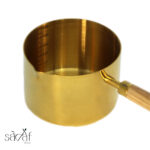 ظرف سرو شیر استیل طلایی 500 سی سی دسته چوبی (یک عددی) - تصویر 3