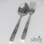 قاشق چنگال غذا خوری دسته سرامیکی طرح ایکس دنی هوم (جفتی) - تصویر 2