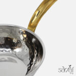 ظرف سرو کاسه ای دسته برنجی 14 سانت استیل چکشی هندی (یک عددی) - تصویر 3