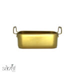 ظرف استیل طلایی مستطیل دسته دار 14/18 - تصویر 2
