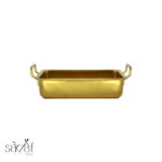 ظرف استیل طلایی مستطیل دسته دار - تصویر 2