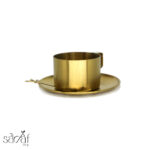 ست فنجان و نعلبکی و قاشق استیل طلایی 220 میلی لیتر (ست 3 تیکه) - تصویر 2