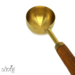 قاشق / پیمانه 15 میل طلایی دسته چوبی - تصویر 2