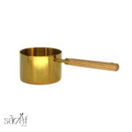 ظرف سرو شیر استیل طلایی 500 سی سی دسته چوبی (یک عددی) - تصویر 2