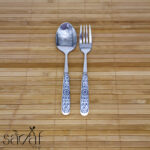 قاشق چنگال غذا خوری دسته سرامیکی طرح ایکس دنی هوم (جفتی)