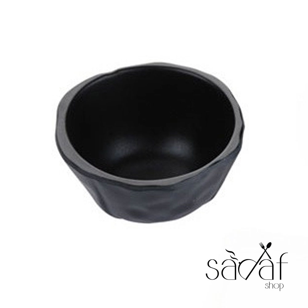 jjjj4 پیاله مزه/ سس ضخیم چکشی بلک ملامین (یک عددی) - تصویر 1