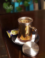 لیوان دمنوش پیرکس استیل استوانه اعلا 400 سی سی( یک عددی) - تصویر 2