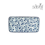 رولت مستطیل بزرگ سرامیک 23/12 سانت طرح گل آبی دنی هوم (یک عددی) - تصویر 2