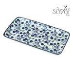 رولت مستطیل بزرگ سرامیک 23/12 سانت طرح گل آبی دنی هوم (یک عددی) - تصویر 4