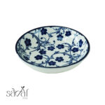 پیاله مزه گرد تخت سرامیکی 10 طرح گل آبی دنی هوم (یک عددی)