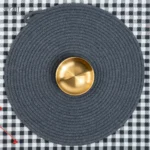 پیاله مزه گرد تخت لبه دار 9 سانت استیل طلایی  (یک عددی) - تصویر 3