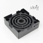 زیر سیگاری فلزی مربع مشکی اسپیرال (یک عددی) - تصویر 3