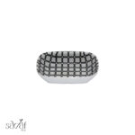 پیاله سرو مزه مستطیل کوچک سفید مشکی ملامین 12/8 امارات ( یک عددی)