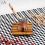 جزوه مسی بزرگ 4 کاپ دسته چوبی