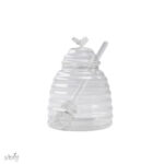 عسل خوری شیشه ای شیار دار ( یک عددی)