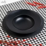 بشقاب سرو داخل گود ساده بلک ملامین (یک عددی)