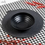 پیاله سرو شیاردار18 سانت بلک ملامین (یک عددی)