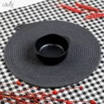 پیاله سرو دو دسته شیاردار بلک ملامین (یک عددی)