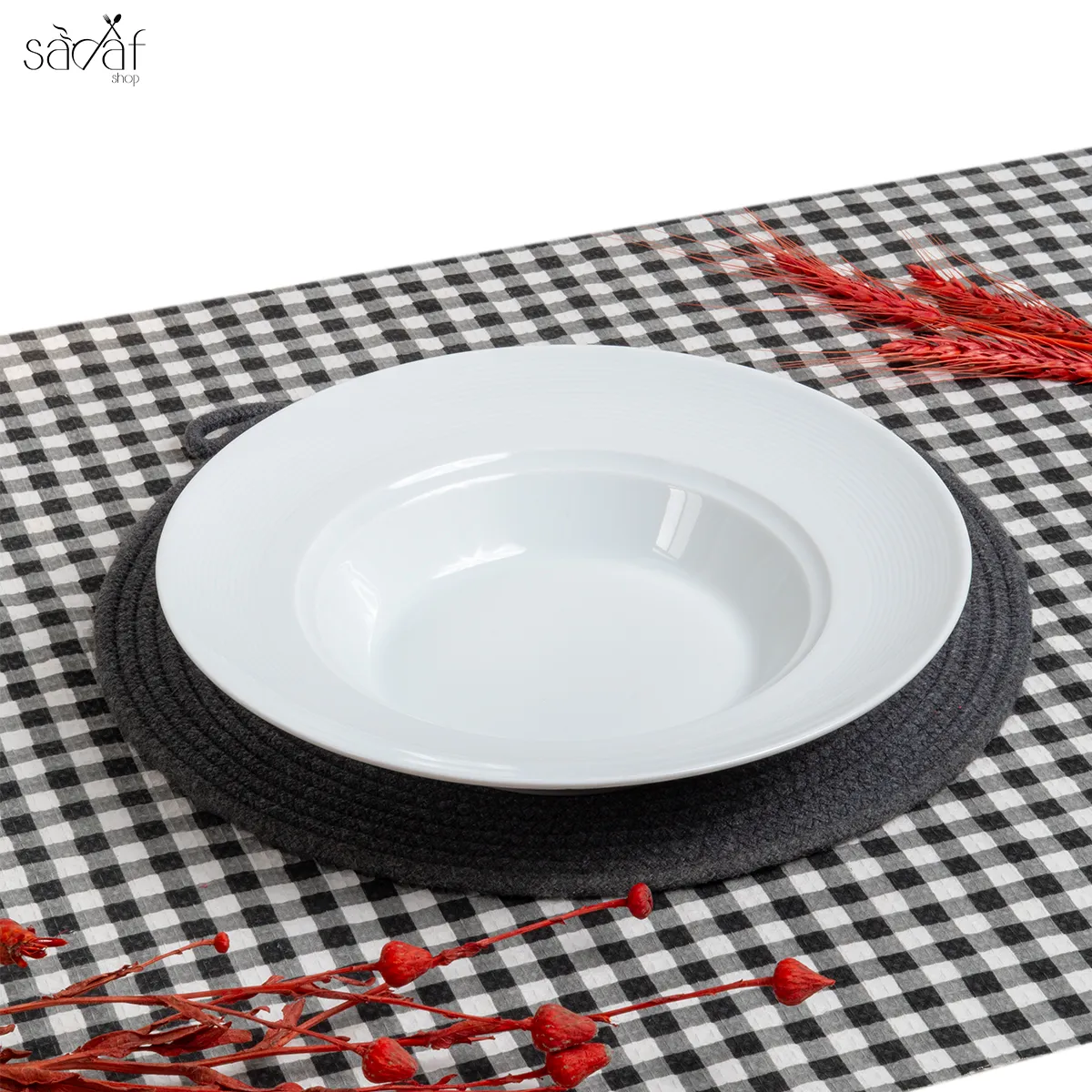 14_14_11zon بشقاب سرو داخل گود سفید (یک عددی) - تصویر 1