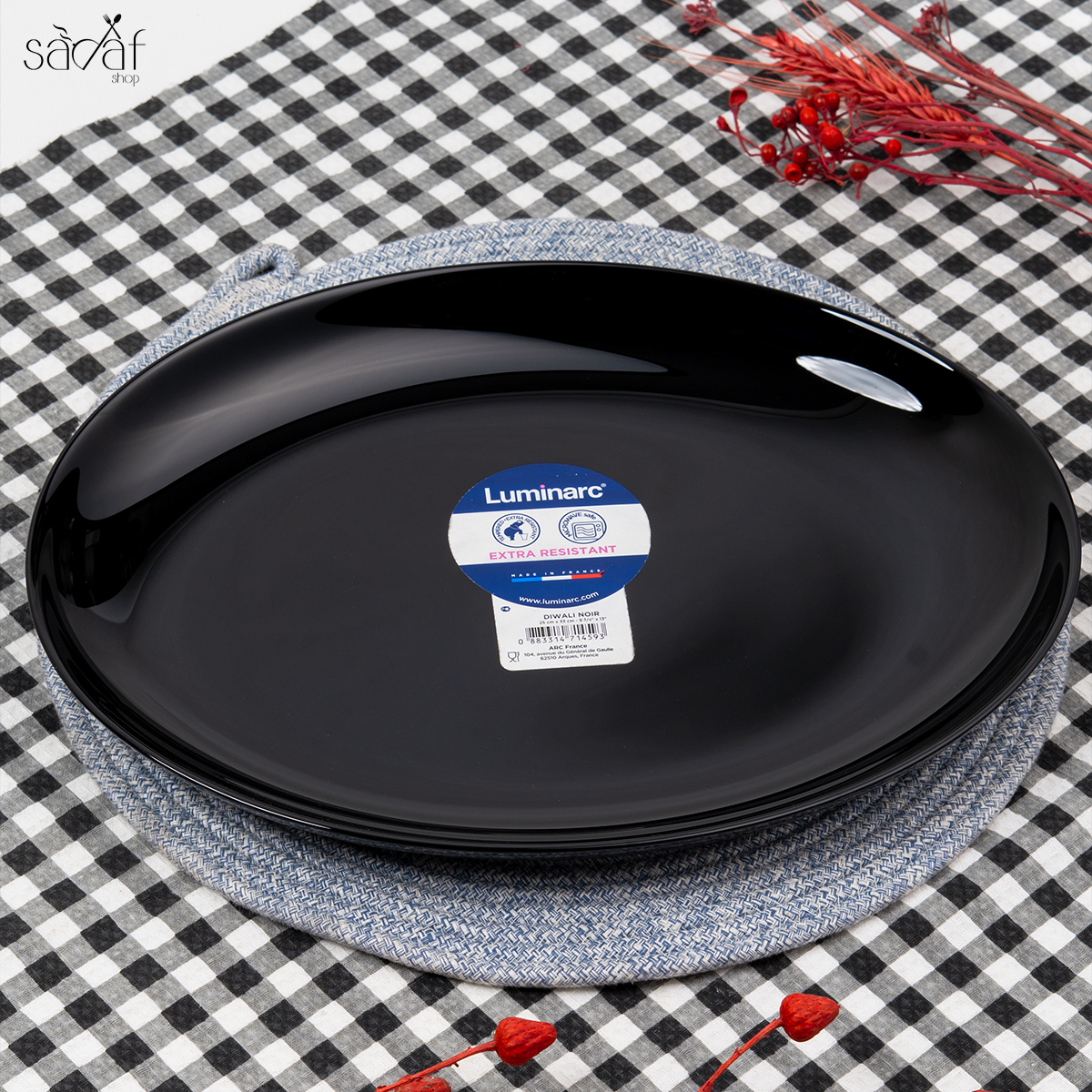 17 دیس سرو بیضی 33/25 سانت مشکی آرکوپال لومینارک (یک عددی) - تصویر 1