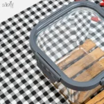ظرف دو تیکه فریزری و ماکروویو قفل دار مربع - Image 3