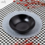 پلیت سرو گود 21 سانت سرامیک چکشی مشکی (یک عددی)