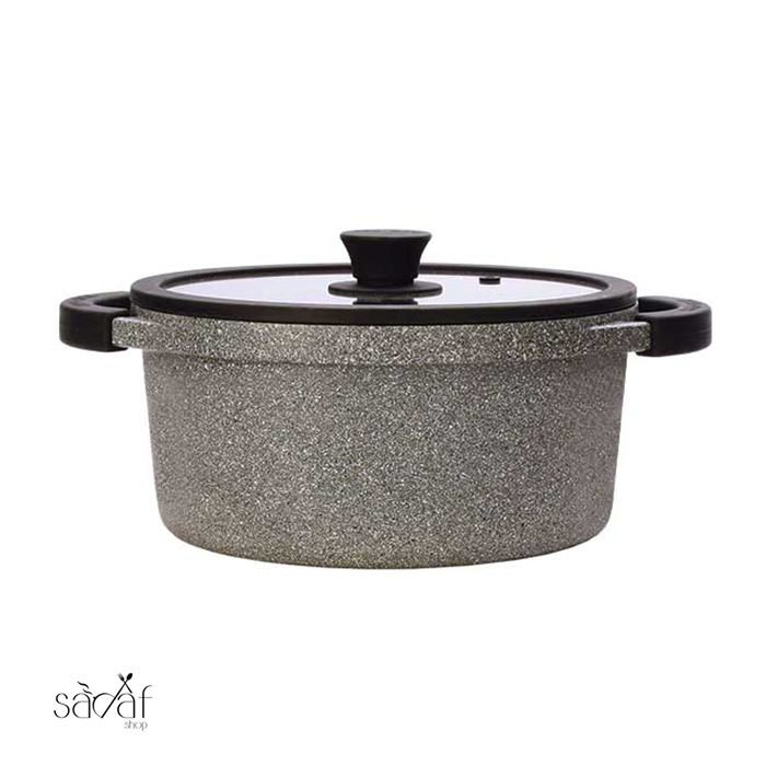 28-ق قابلمه دو دسته درب دار28 سانت مونارک پلاس زرساب (یک عددی) - تصویر 1