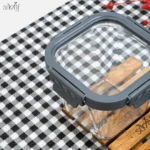 ظرف دو تیکه فریزری و ماکروویو قفل دار مربع - Image 5