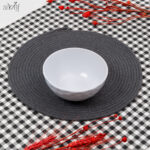 پیاله سرو گود 15 سانت سفید سرامیک چکشی  (یک عددی)