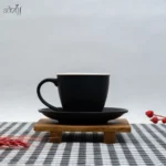 فنجان و نعلبکی دو رنگ داخل سفید سرامیک لایت (یک عددی) - تصویر 2