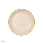 پلیت سرو گود 21 سانت سرامیک کرم دور قهوه ای (یک عددی) - تصویر 3