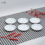 نعلبکی سفید دور طلایی لورین ( دست 6 عددی)