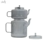 کتری و قوری پیرکس شیاردار دودی - تصویر 6