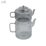 کتری و قوری پیرکس شیاردار دودی - تصویر 5