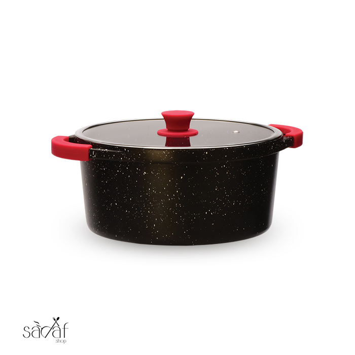 قق24 قابلمه دو دسته درب دار24 سانت مونارک زرساب (یک عددی) - تصویر 1