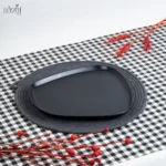 پلیت سرو دفرم 23 /25 سانت بلک ملامین (یک عددی)