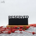 تابلو رزرو مستطیل فلزی مشکی(یک عددی)