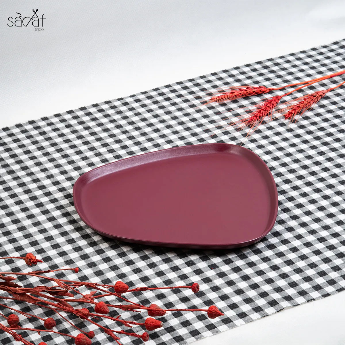 13_13_11zon پلیت سرو دفرم 23 /25 سانت رد ملامین (یک عددی) - تصویر 1