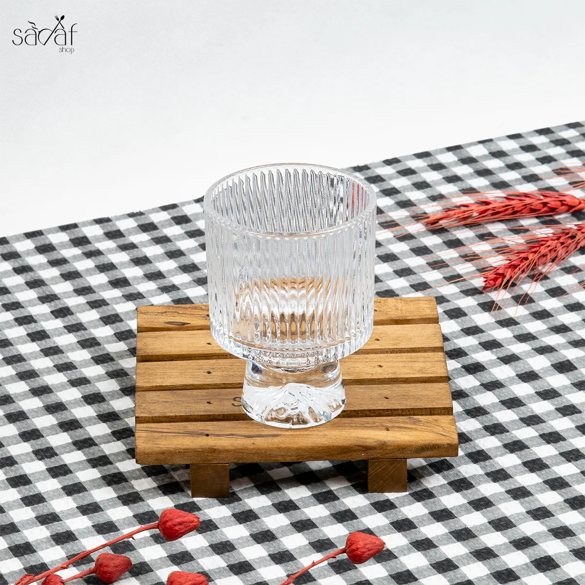 144_44_11zon ظرف دسر/ بستنی پایه دار شیاردار(یک عددی) - تصویر 1