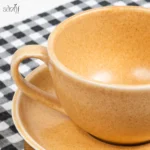 فنجان و نعلبکی سرامیک ری اکتیو 180 سی سی کرم (یک عددی) - تصویر 2