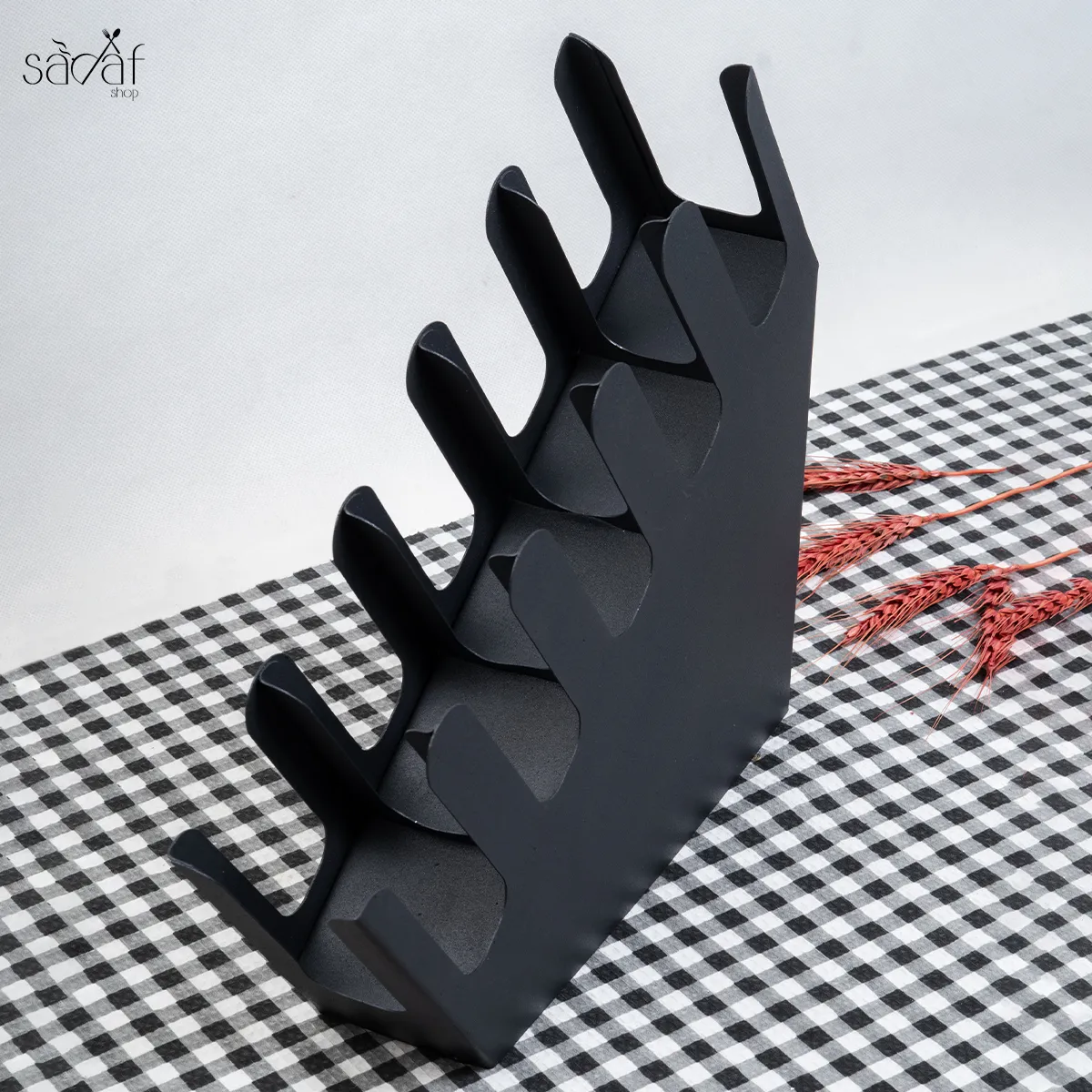 155_55_11zon استند لیوان فلزی کج پنج خانه(یک عددی) - تصویر 1