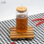 لیوان اسموتی پیرکس شیاردار درب بامبو (یک عددی) - تصویر 2