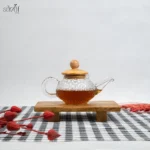 قوری زعفران تمام پیرکس درب چوبی 100 سی سی(یک عددی)