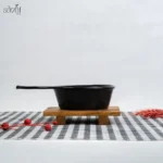 ظرف سرو گرد دسته دار دیپ سرامیک مشکی (یک عددی) - تصویر 2