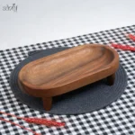 رایزر چوب گردو بیضی پایه دار کوچک صدف(یک عددی)